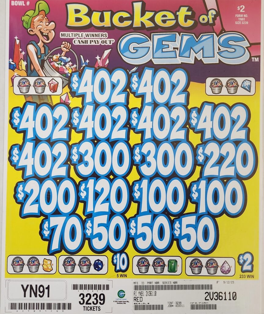 3 Window - $2 Tickets - $402 Top Prize