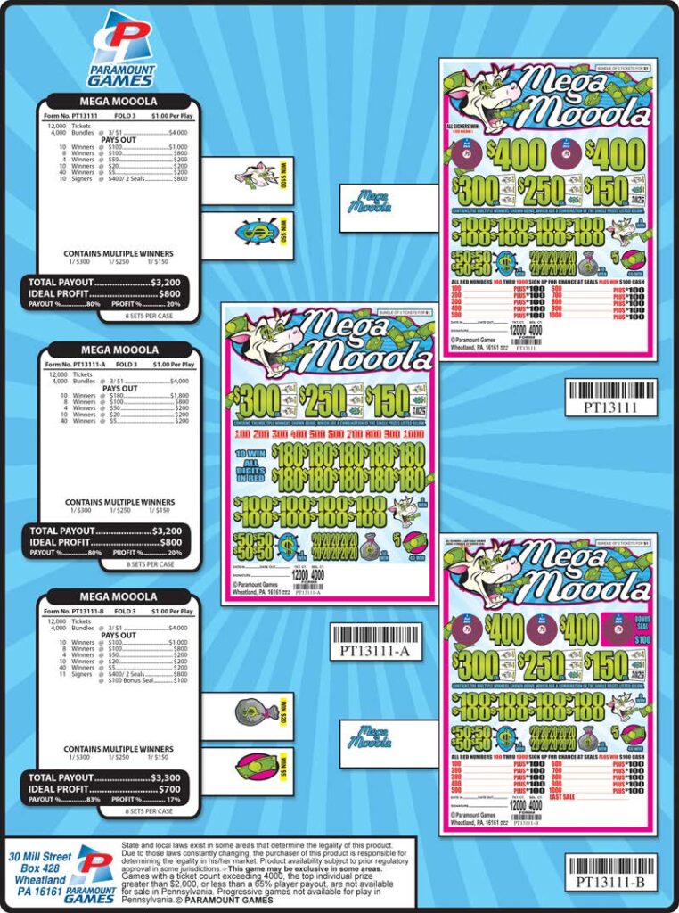 Jar Tickets - $1 per bundle - 400 Top Prize