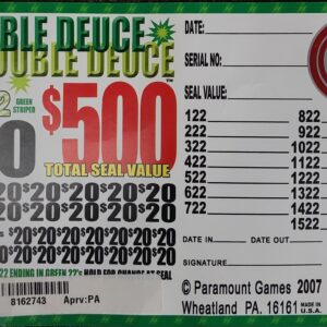Jar Tickets - Double Deuce - $2 per bundle - $500 Seal prize